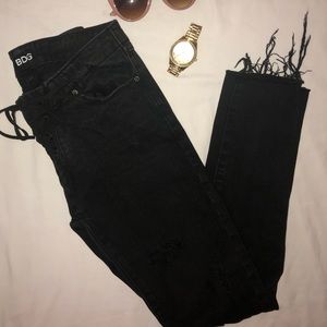 BDG BLACK TIE UP SKINNY JEANS